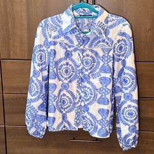 Anewsta Blue and White Patterned Women's Top